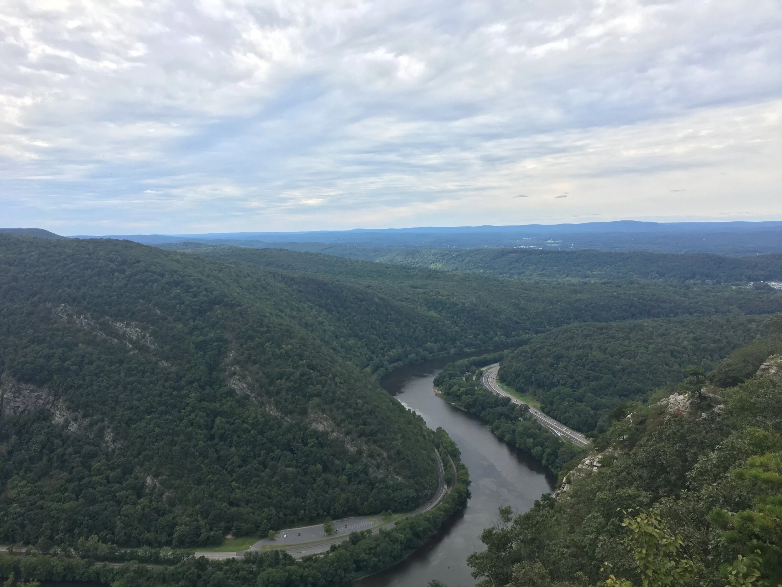 River winding through Appalachain mountains