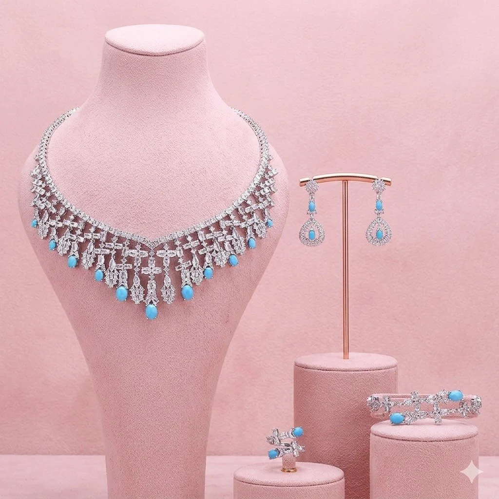 Mystic Blue Aura Jewelry Set