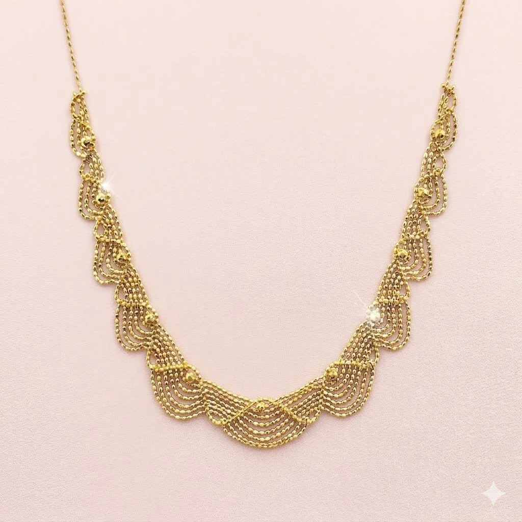 Flowing Gold Wave Lace