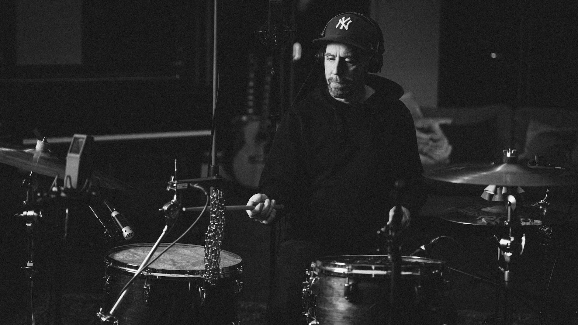 
Anders Hedlund playing drums and WTF Percussion at IMRSV Studios