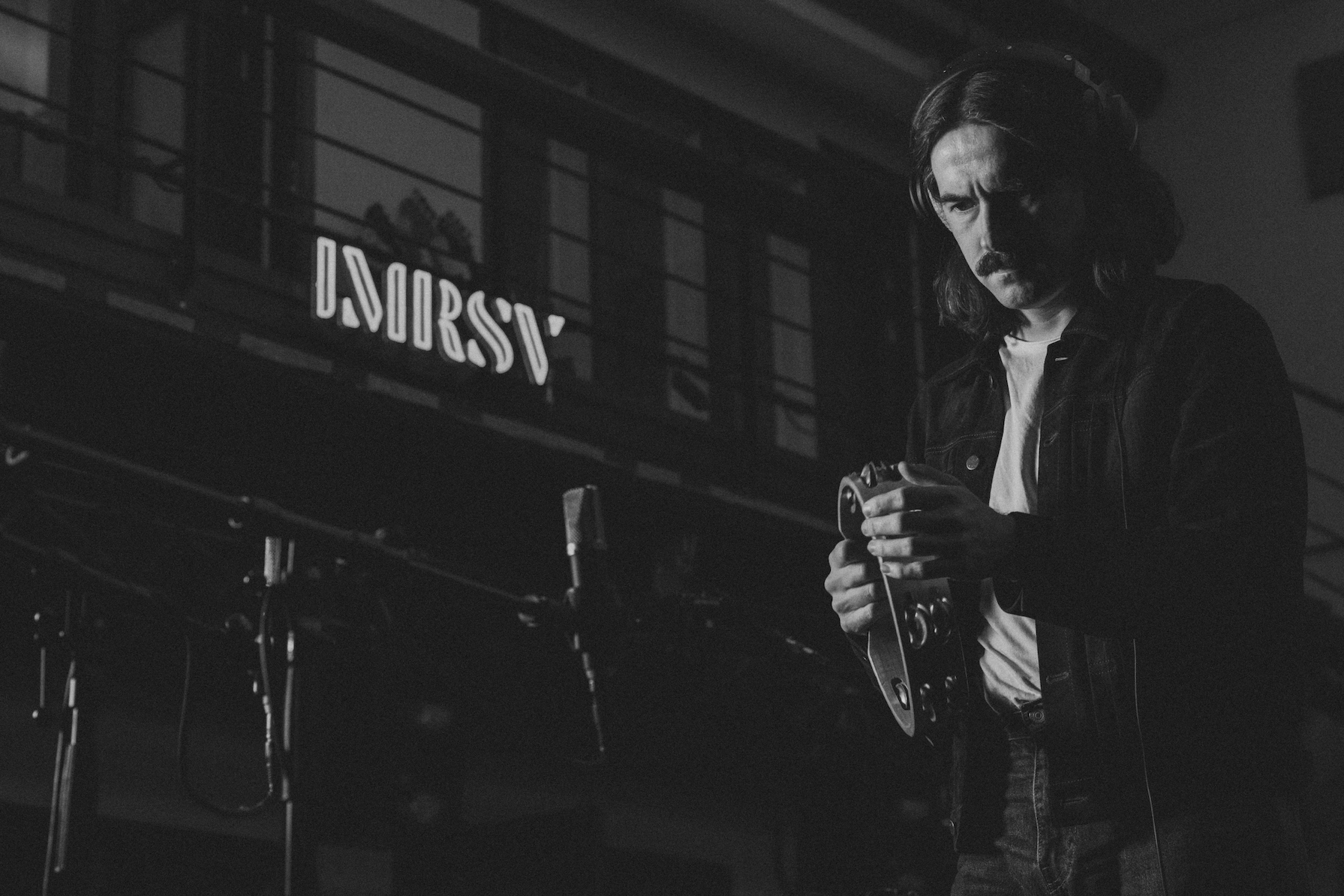 Axel Fagerberg playing percussion at IMRSV Studios.