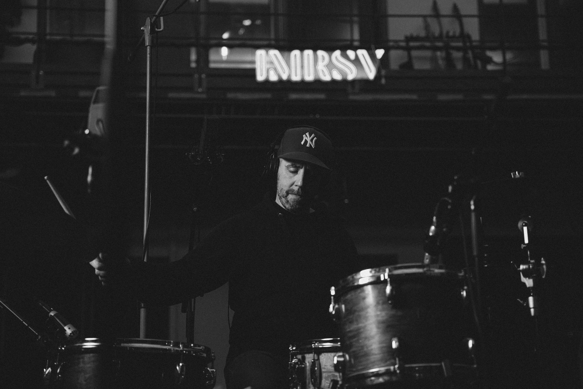 Anders Hedlund playing drums and WTF Percussion at IMRSV Studios