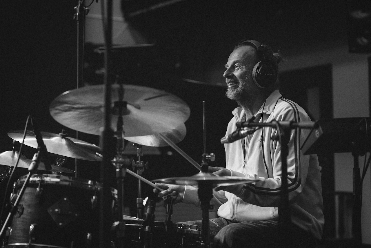 Morgan Ågren behind the drums at IMRSV Studios, Stockholm [2026]