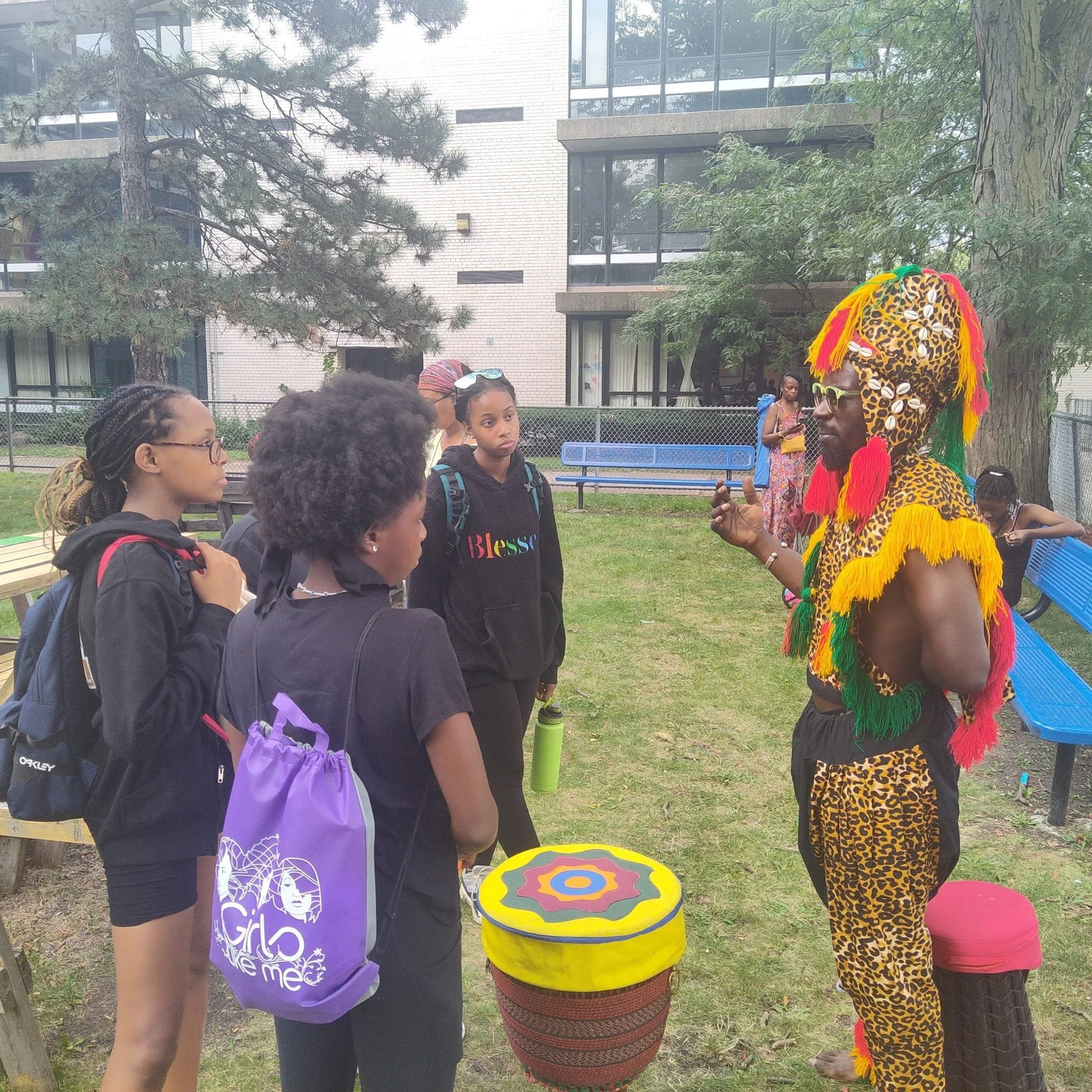 Girls attending a cultural event.