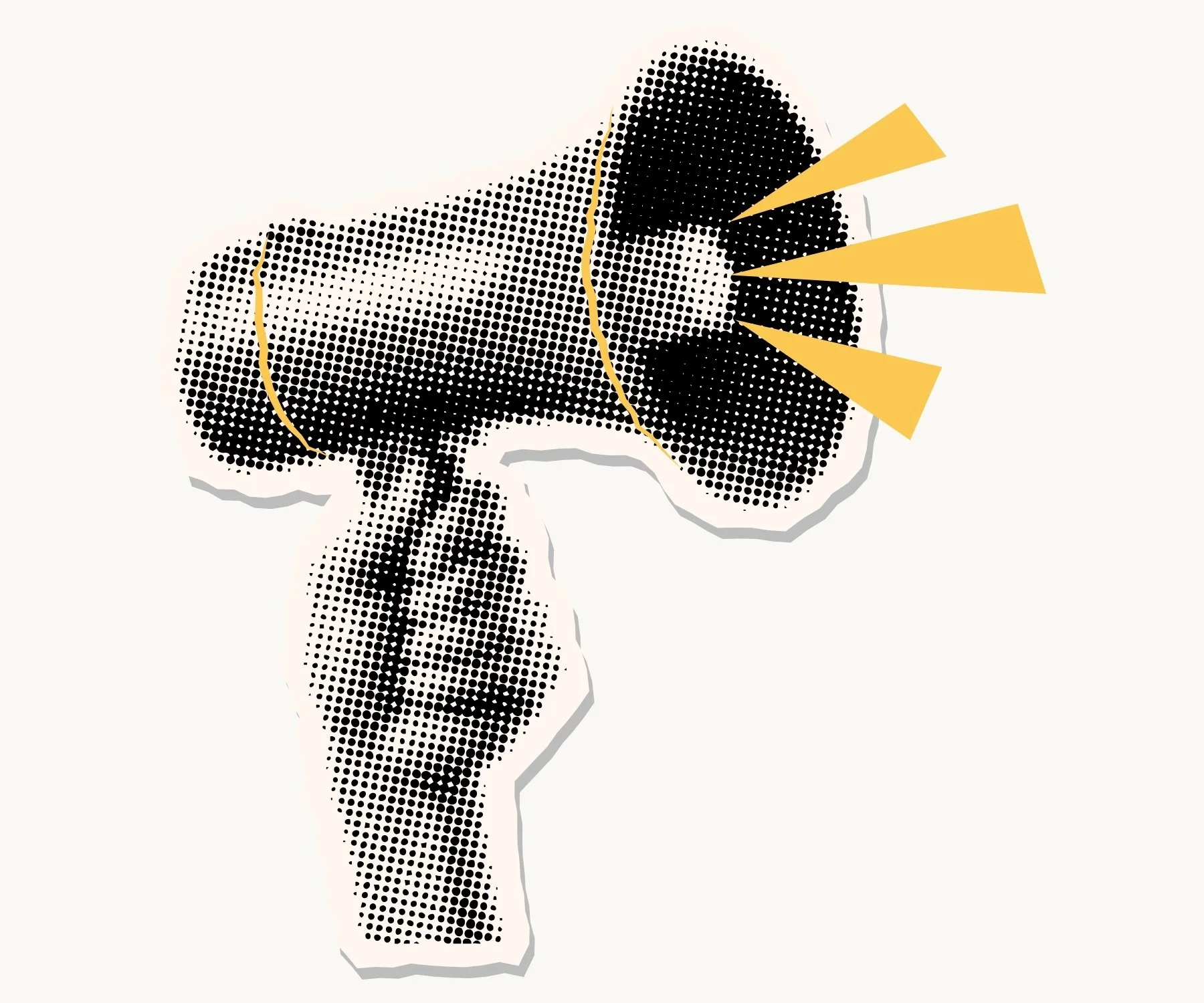 Hand holding up a blow horn.