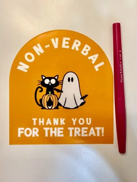 Non-Verbal Trick-Or-Treat Sticker