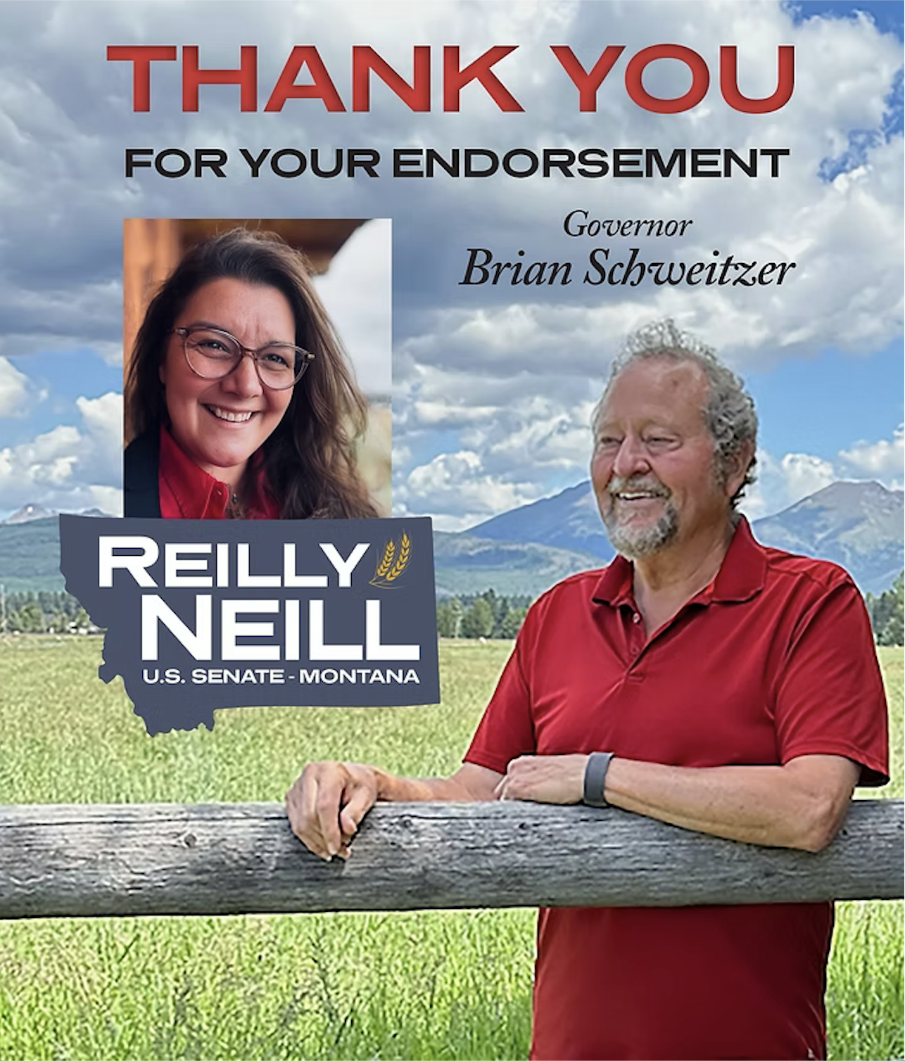 Governor Brian Schweitzer endorses Reilly Neill
