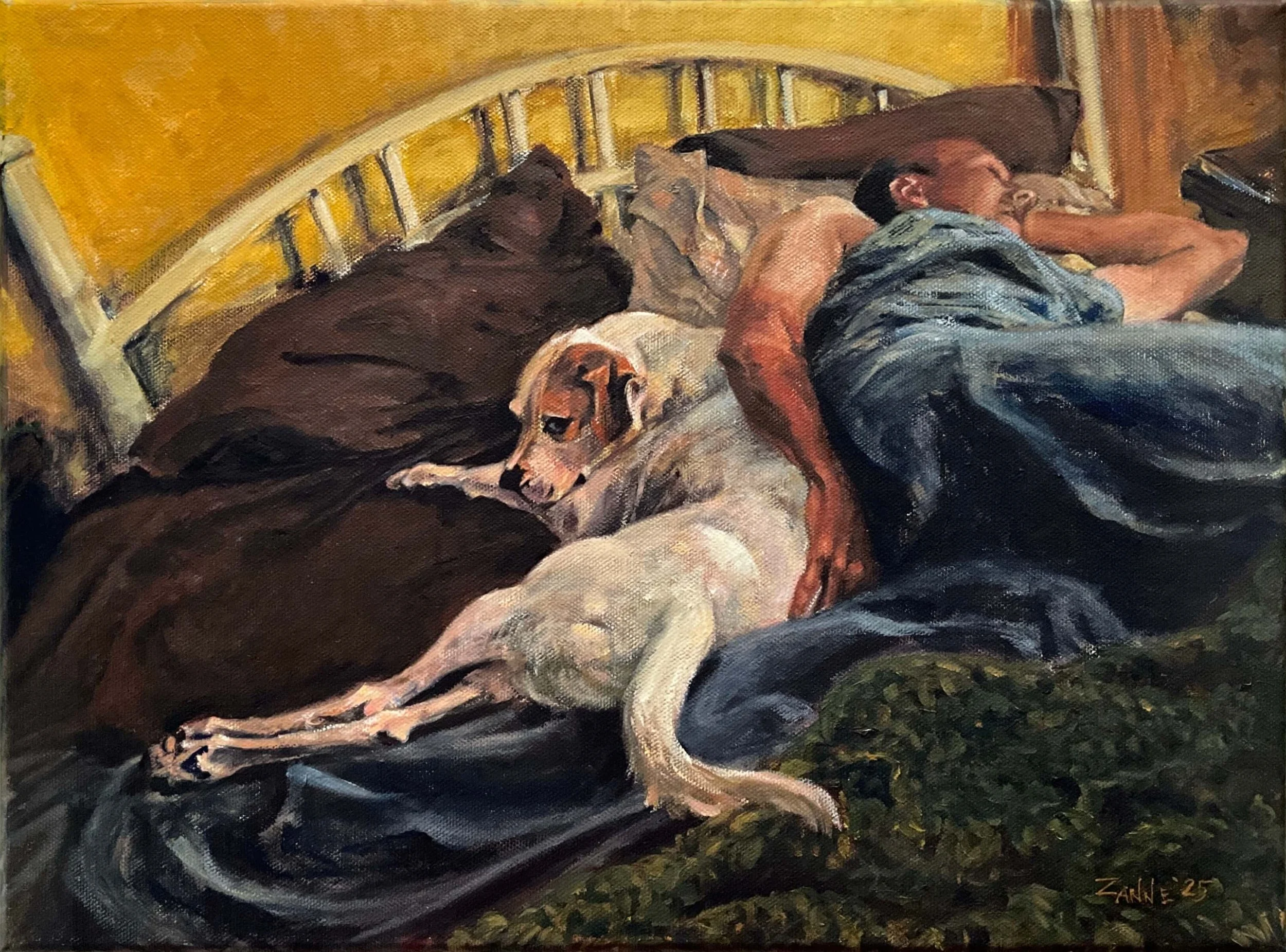 “Sleeping In” oil on canvas. 12inx16in.
