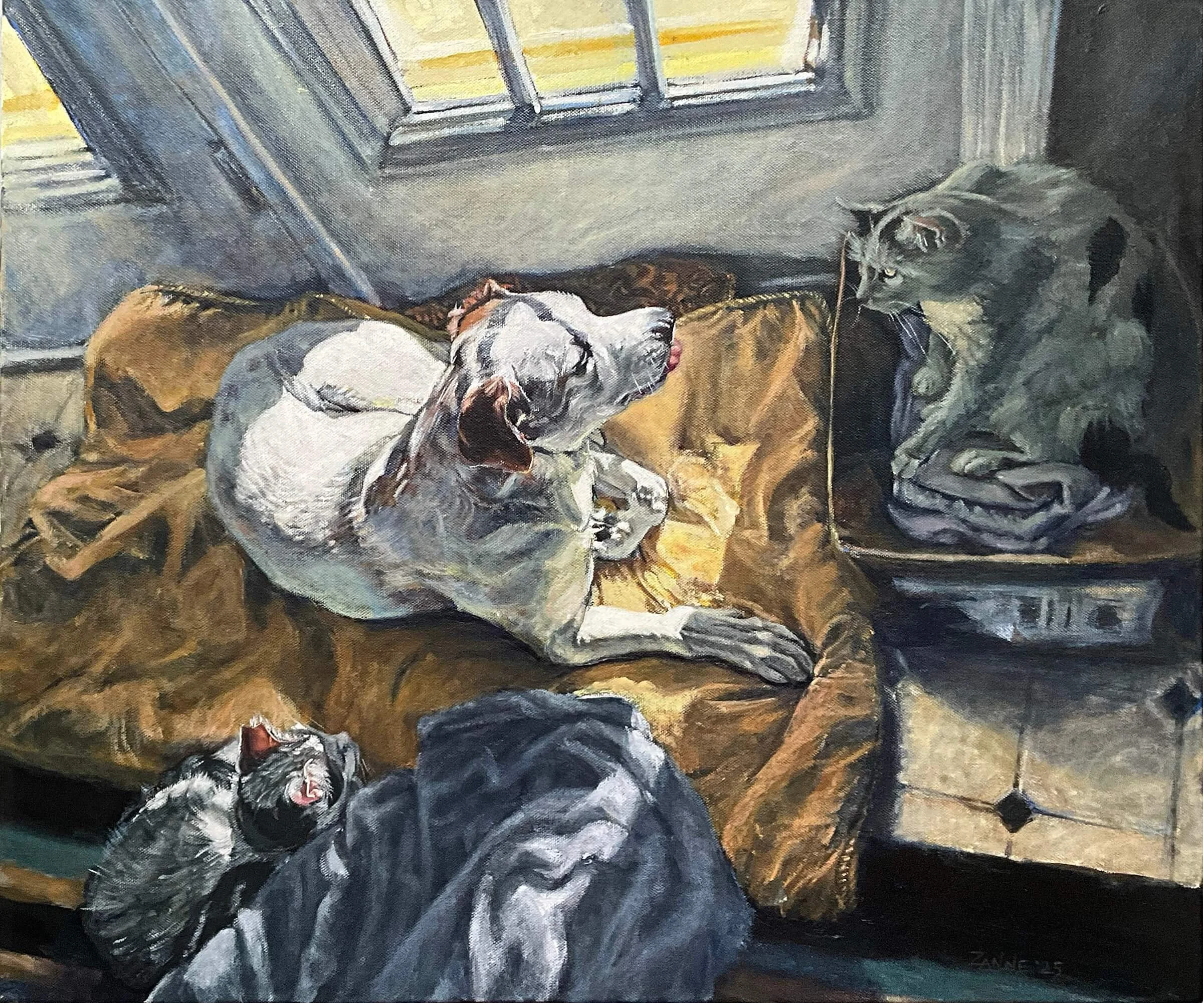 “Frenemies” oil on canvas gallery width. 20inx24in.