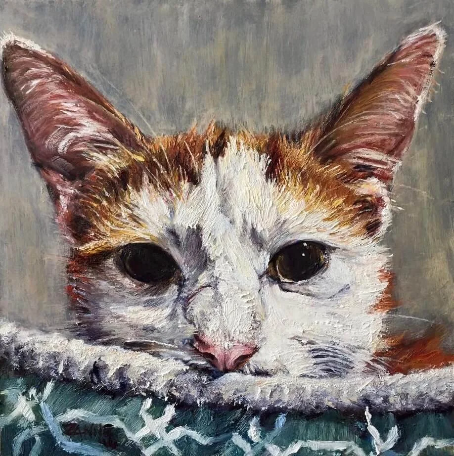 “Diamonds in Her Eyes” oil on art board. 6inx6in. SOLD