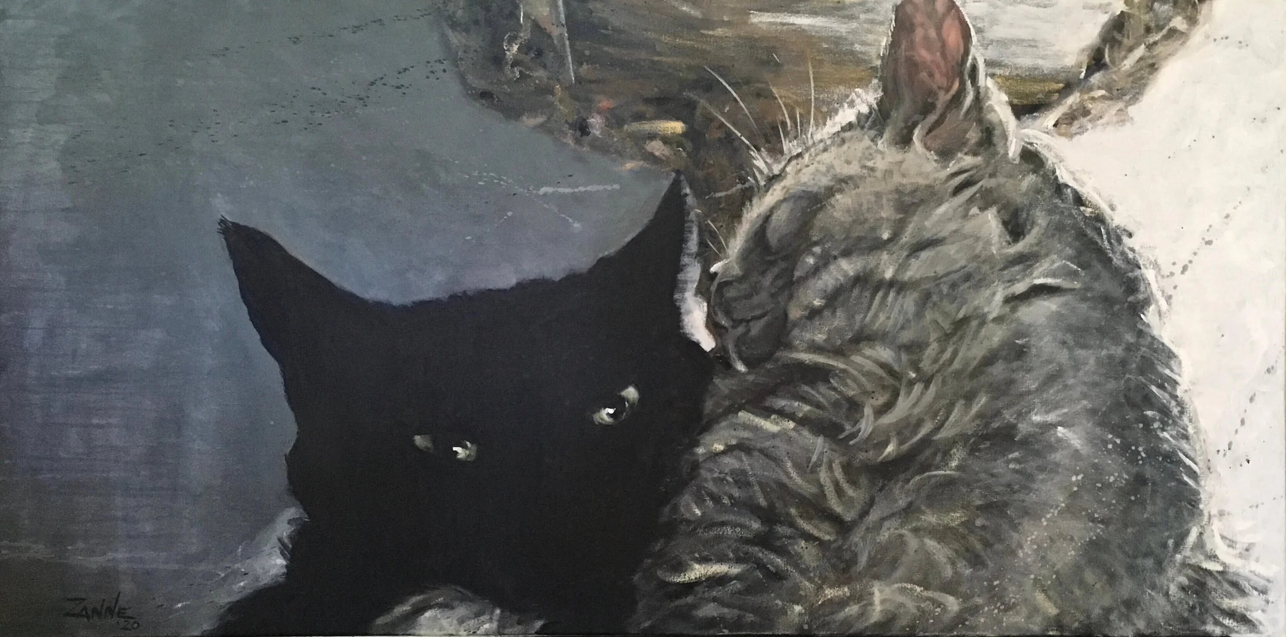 “Soft Love” oil on canvas gallery width. 40inx20in.