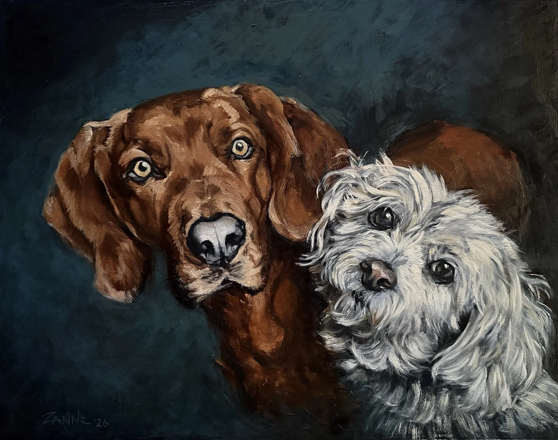 "Mama's Boys" oil on artboard. 11inx14in. SOLD