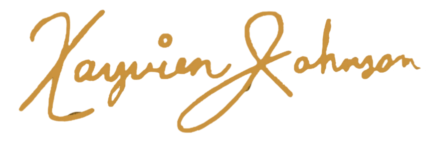 Signature that reads 'Kayvian Johnson' in gold-colored cursive handwriting.