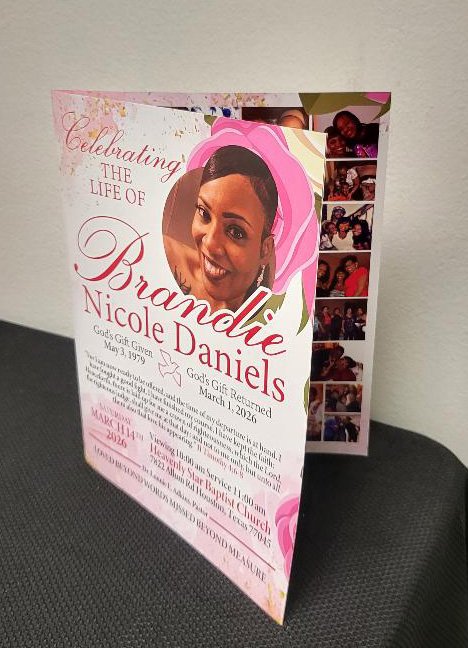 8.5"x11" 8-Page Funeral Program Booklets (Finished Size 8.5"x11" - Flat Size 11"x17" on 100lb Gloss Text Paper - Saddle Stitch) – Personalized Memorial Booklets Printed in Houston, TX