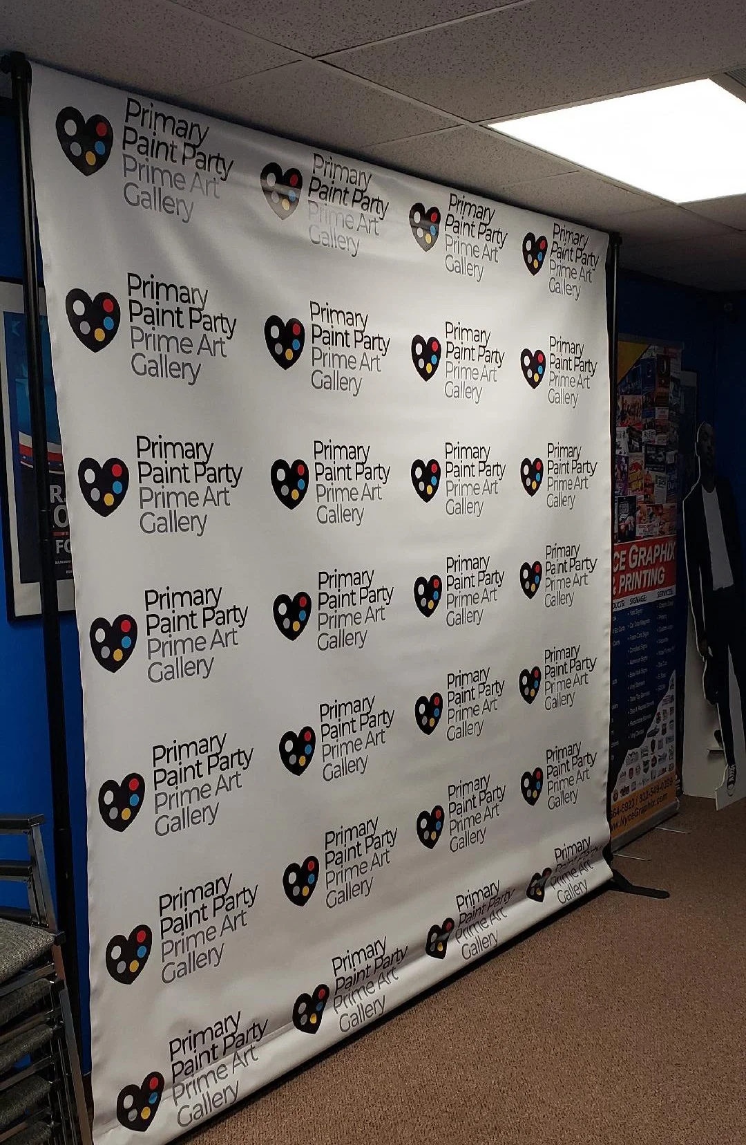 8x8 foot Step and Repeat Banner - Photo Backdrop Banner – Red Carpet & Photo Booth Display Printed in Houston, TX