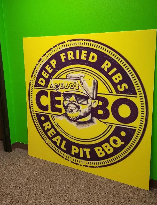 5x5 foot Custom Coroplast Sign – Food Truck Branding & BBQ Outdoor Advertising Printed in Houston, TX