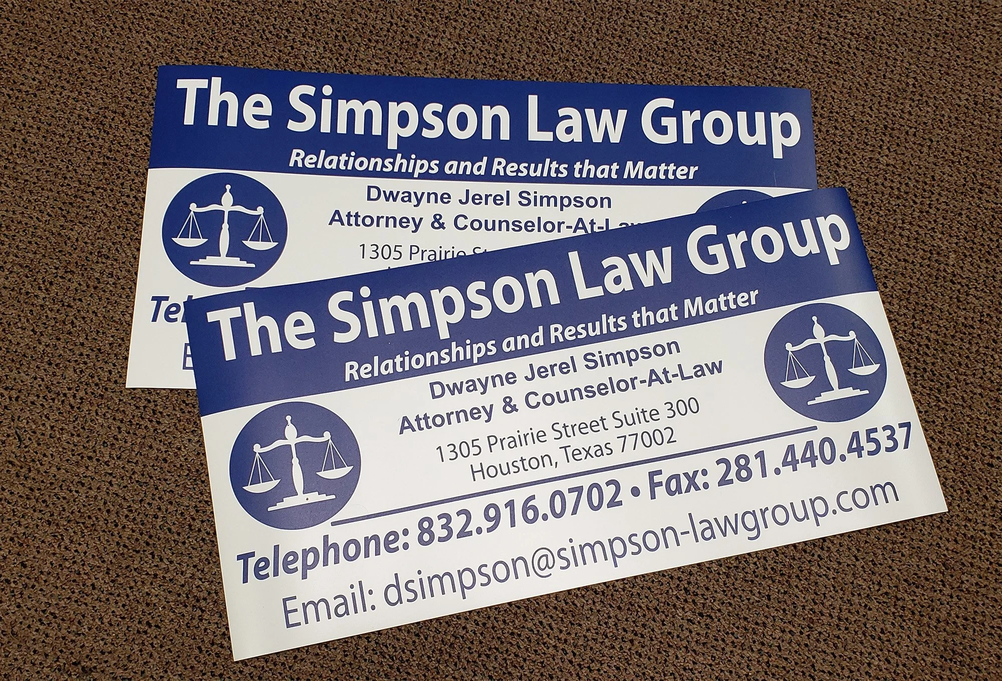 24"x18" Car Door Magnets – Law Firm & Corporate Vehicle Signs Printed in Houston, TX