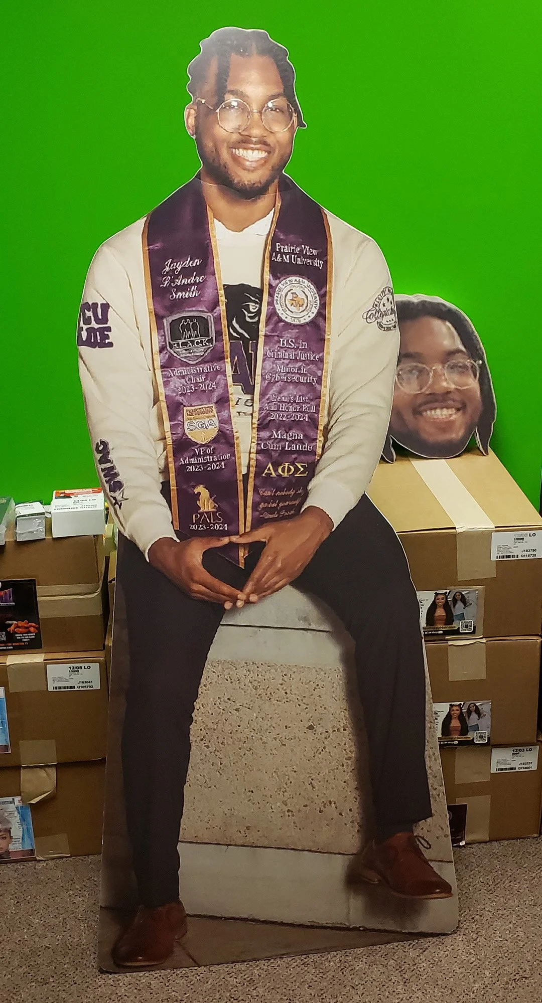 5.5 foot Life-Size Foam Board Cutout – College Graduation & Celebration Standee Printed in Houston, TX