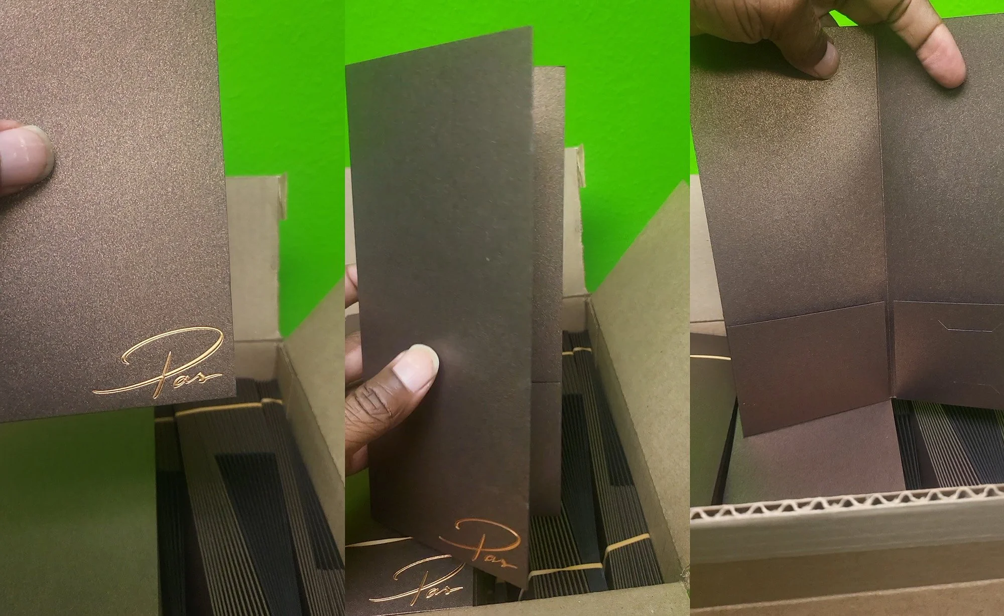 Custom 2 Pocket Presentation Folders - Raised Gold Foil Text – Luxury Business Folders Printed in Houston, TX