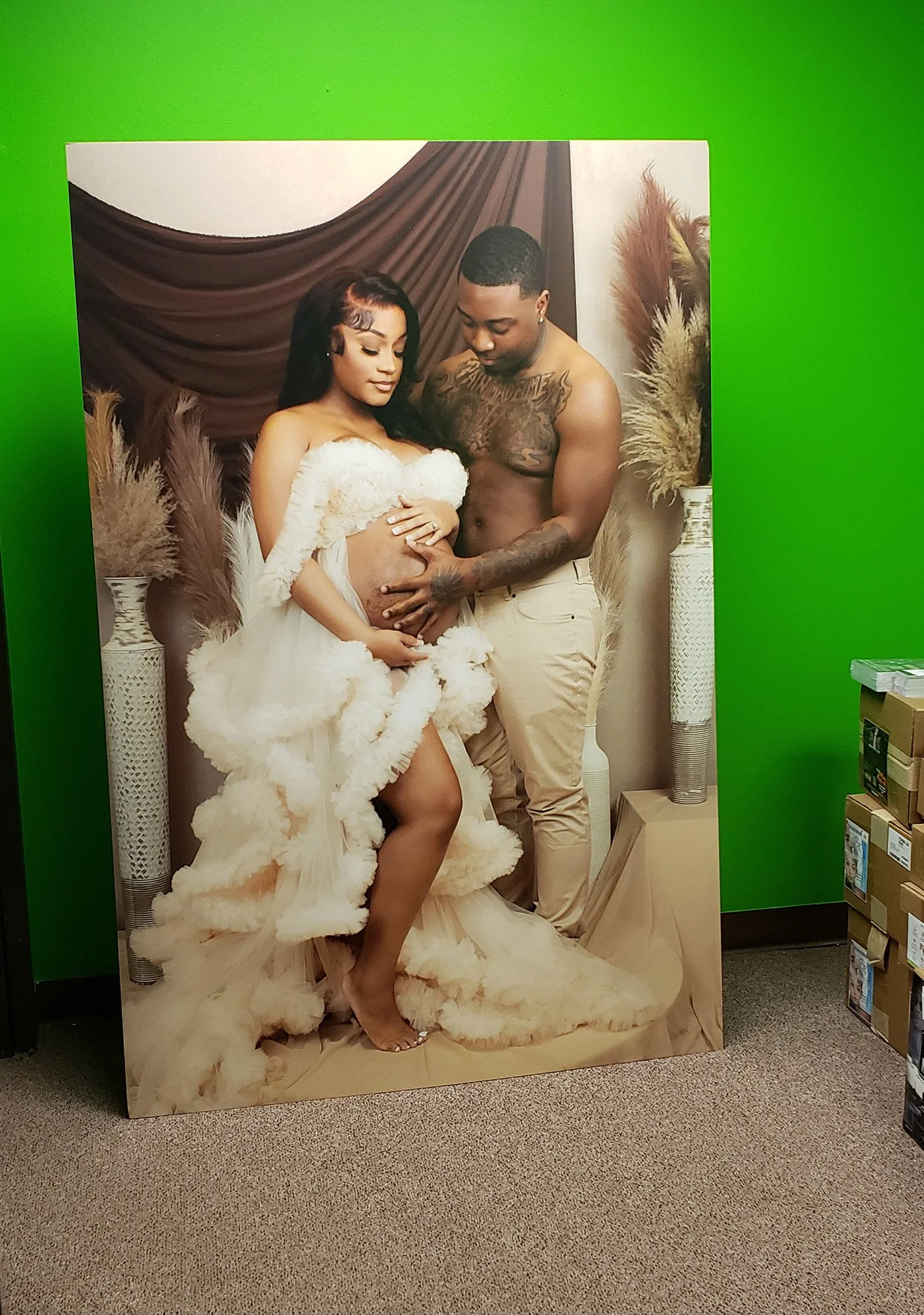 4x6 foot Custom Foam Board Portrait Print – Maternity & Couples Photo Board Printed in Houston, TX