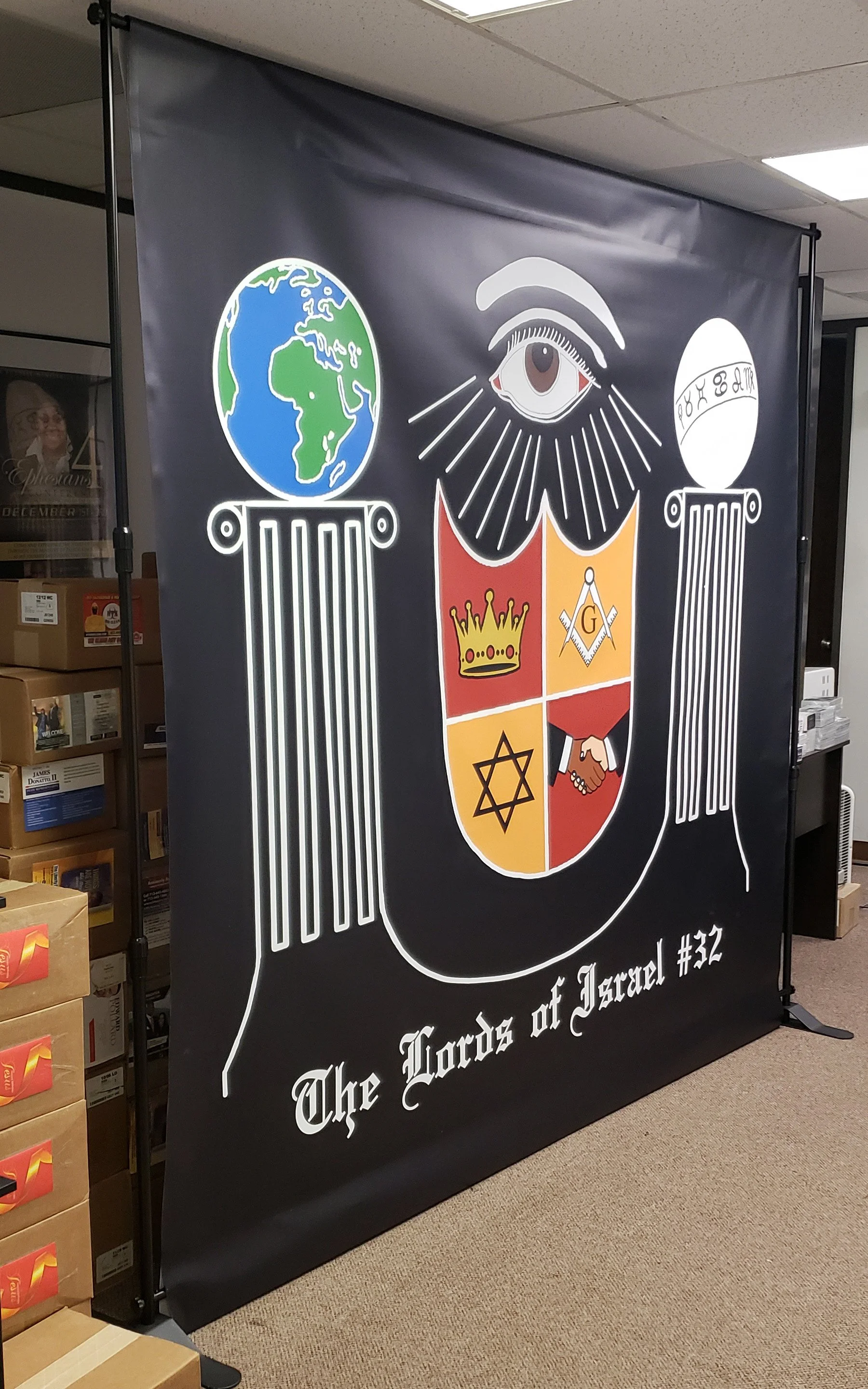 8x8 foot Step and Repeat Banner - Backdrop – Organizational Display Printed in Houston, TX
