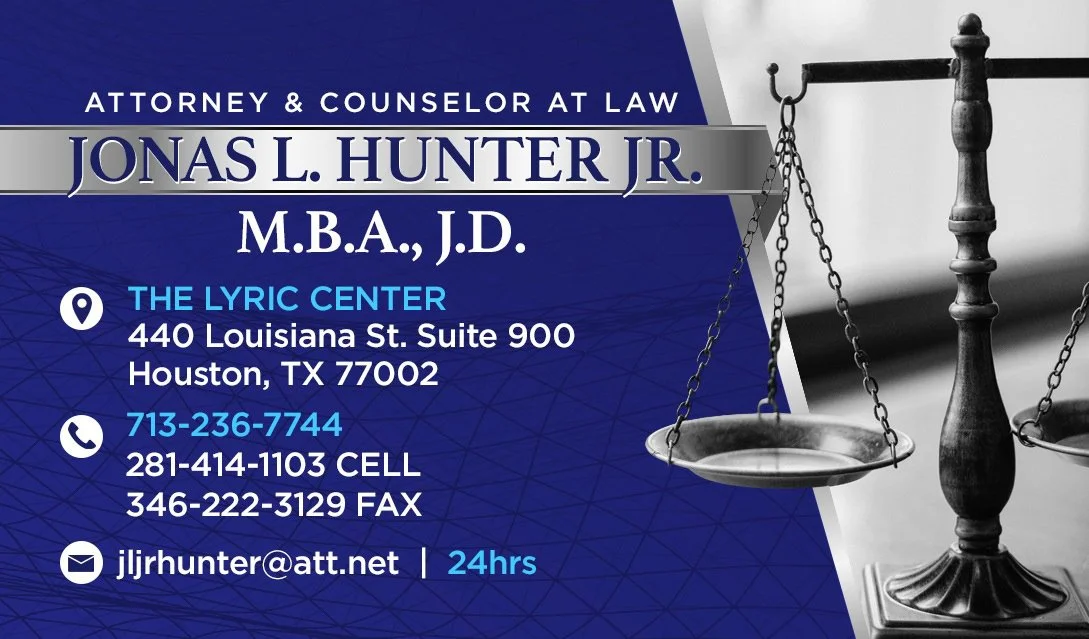 Custom Business Card Layout & Graphic Design – Law Firm & Executive Branding in Houston, TX