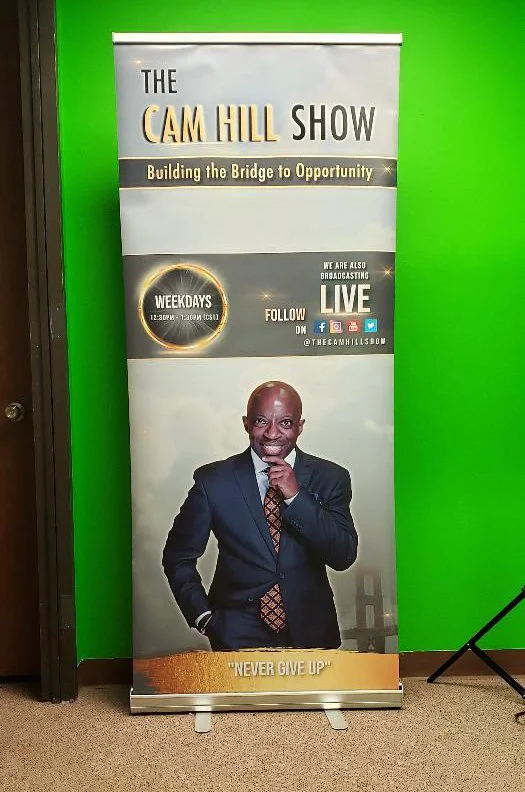 33.5"x80" Retractable Banner – Speaker & Media Event Display Printed in Houston, TX