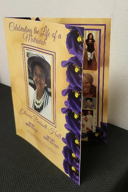 8.5"x11" 8-Page Funeral Program Booklets (Finished Size 8.5"x11" - Flat Size 11"x17" on 100lb Gloss Text Paper - Saddle Stitch) – Celebration of Life Keepsakes Printed in Houston, TX