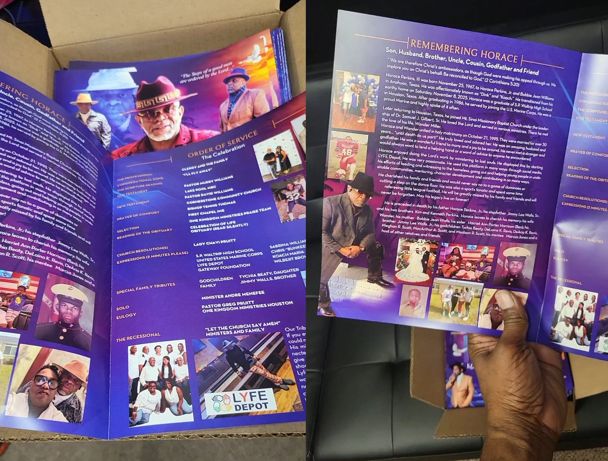8.5"x11" 4-Page Bi-Fold Funeral Program Booklets (Finished Size 8.5"x11" - Flat Size 11"x17" on 100lb Gloss Text Paper) – Celebration of Life Keepsakes Printed in Houston, TX