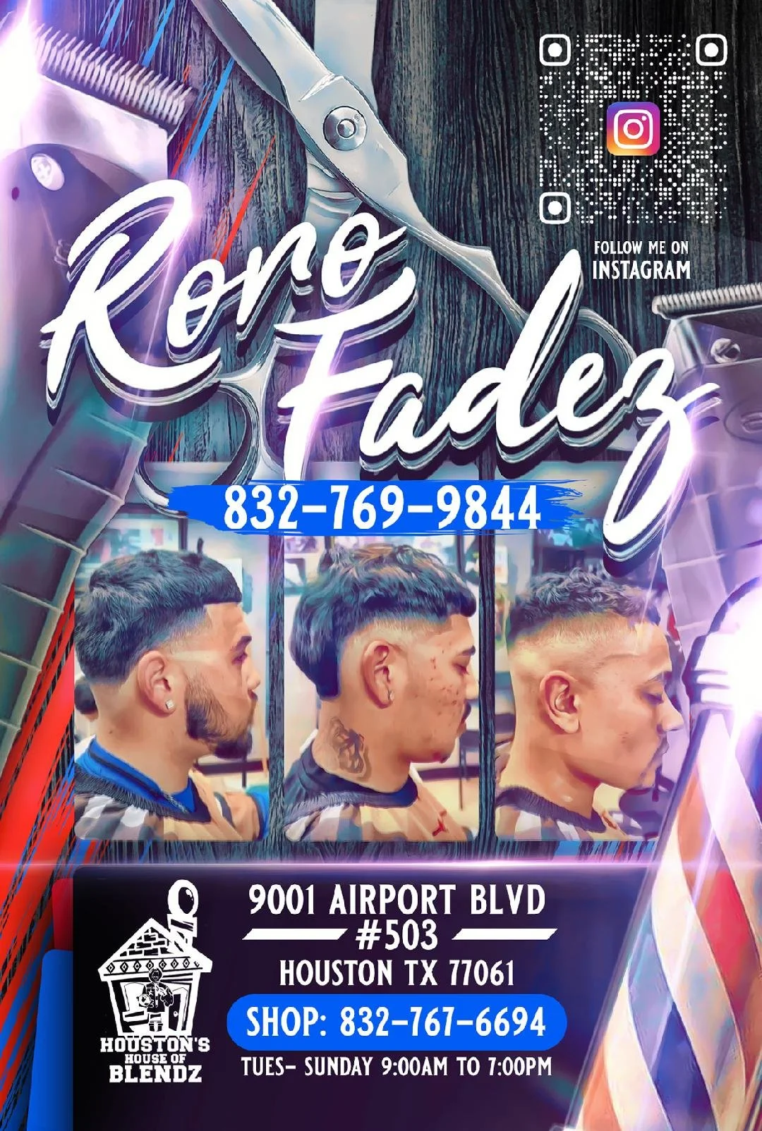 Custom 4x6 Flyer Design (Back Side) – Barbershop Promotional Artwork Created in Houston, TX