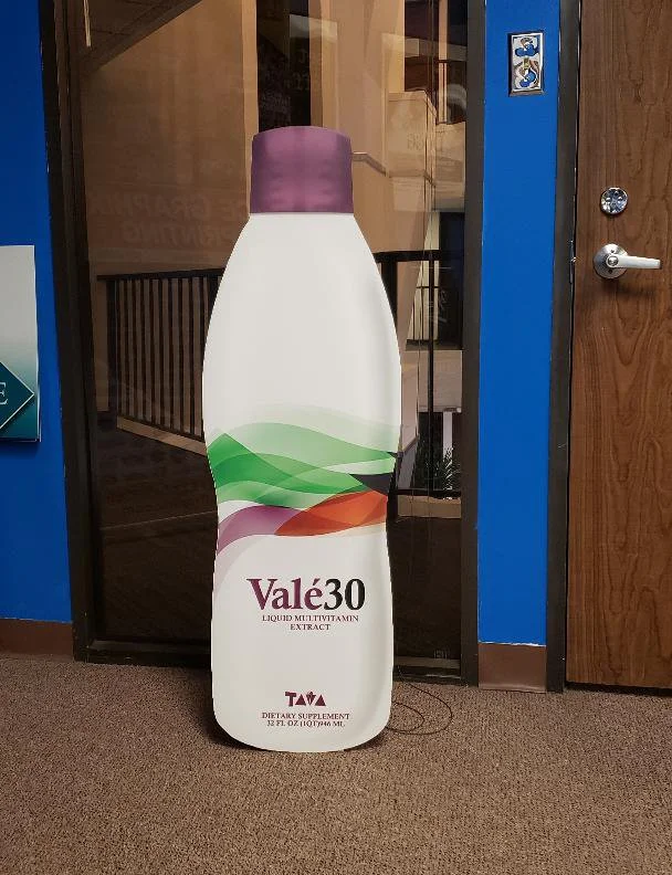 4 foot Custom Foam Board Bottle Cutout – Product Promotional Display & Event Prop Printed in Houston, TX