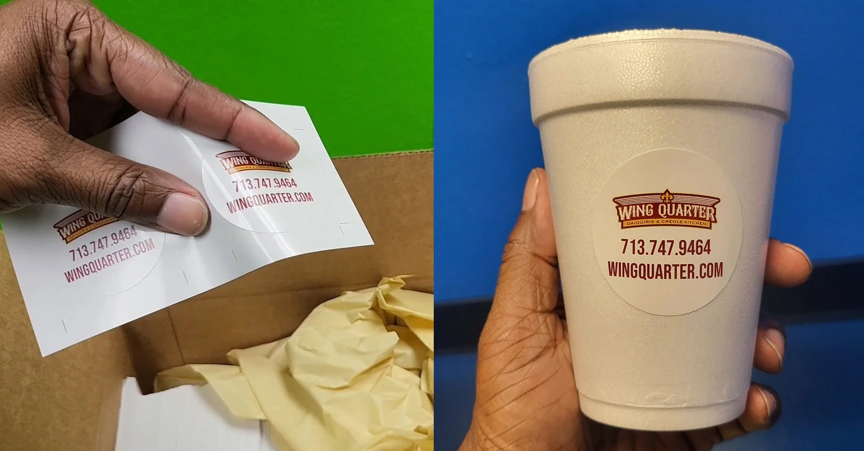 2"x2" Custom Branded Stickers – Restaurant & Retail Logo Labels Printed in Houston, TX