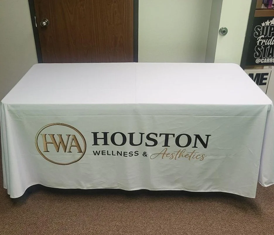 4 foot Tablecloth Banner – Branded Logo Tablecloth Printed in Houston, TX