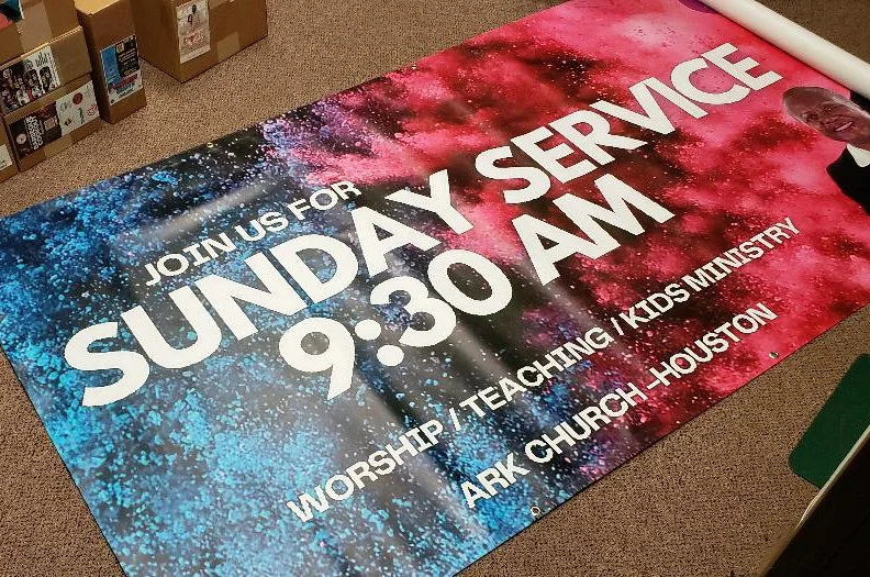 8x4 foot Indoor / Outdoor Vinyl Banner – Church Service & Event Signage Printed in Houston, TX