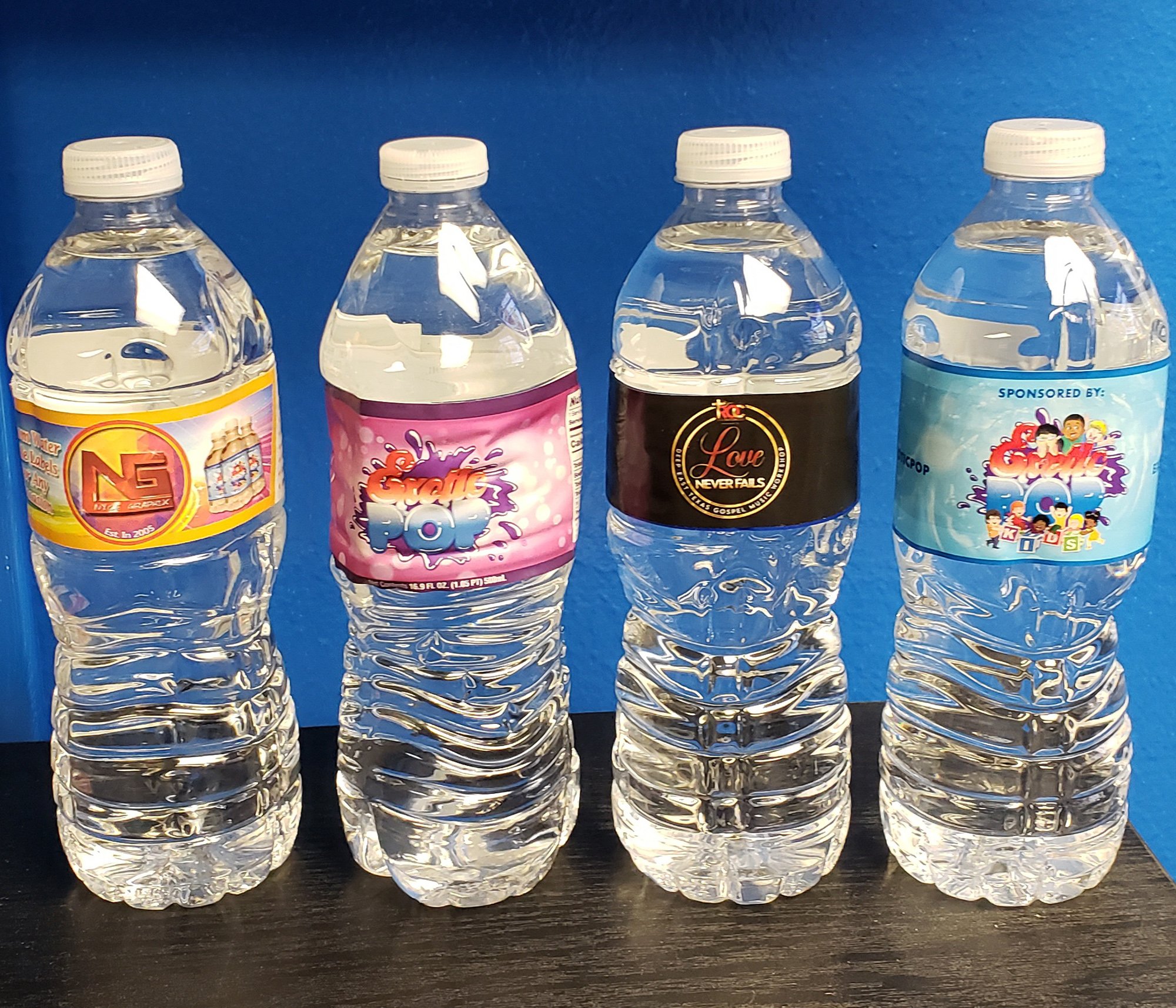 Custom Water Bottle Labels – Event & Business Branding Stickers Printed in Houston, TX