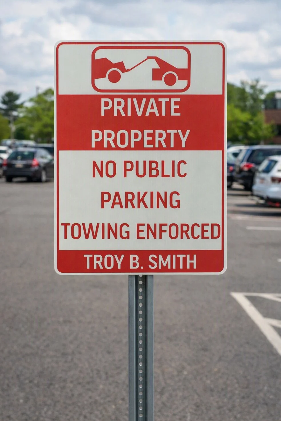 14"x18" Custom Aluminum No Parking Sign – Durable Outdoor Property Signage Printed in Houston, TX