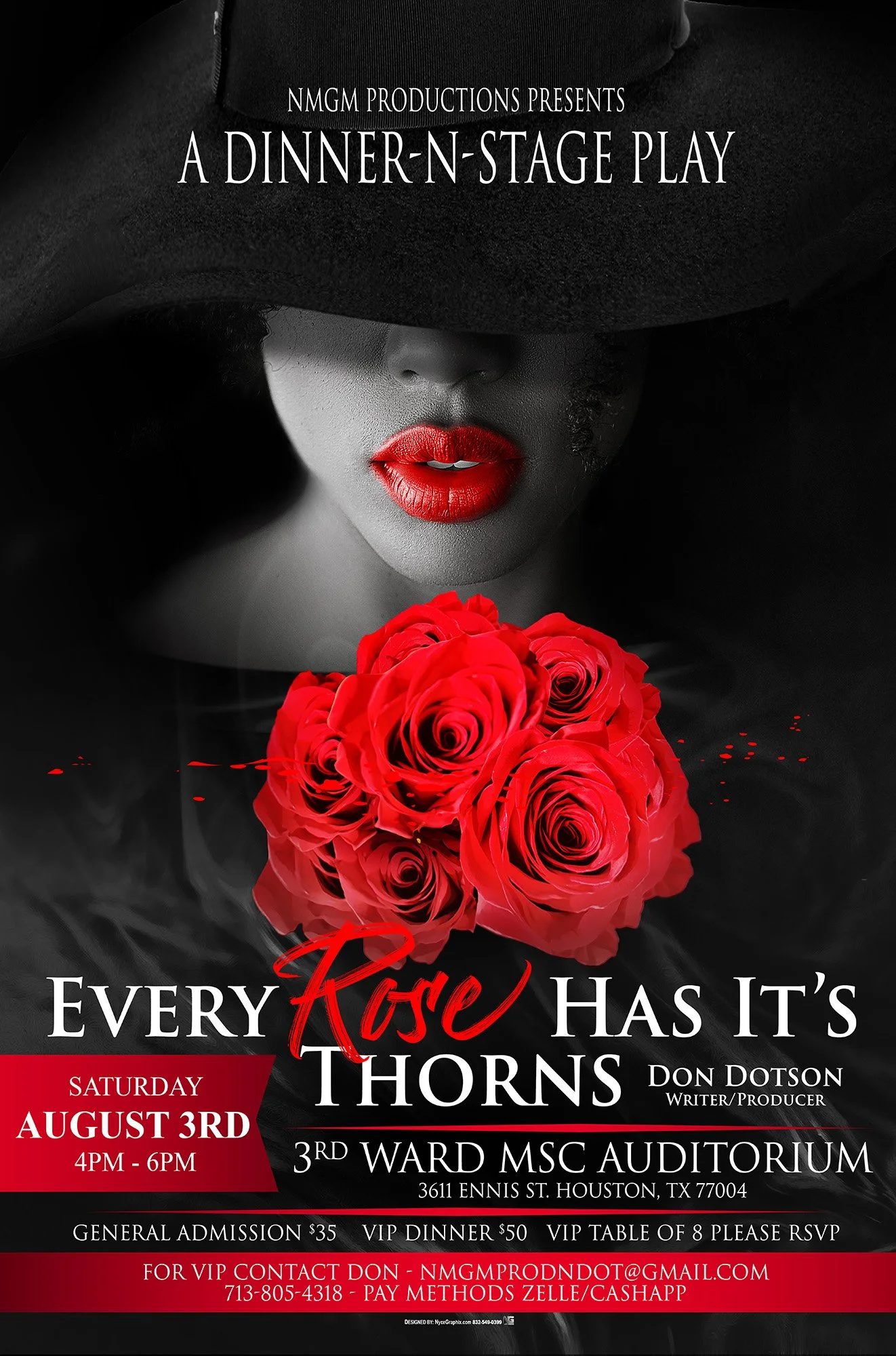 Custom 11x17 Poster Graphic Design – Entertainment & Stage Play Advertising Created in Houston, TX