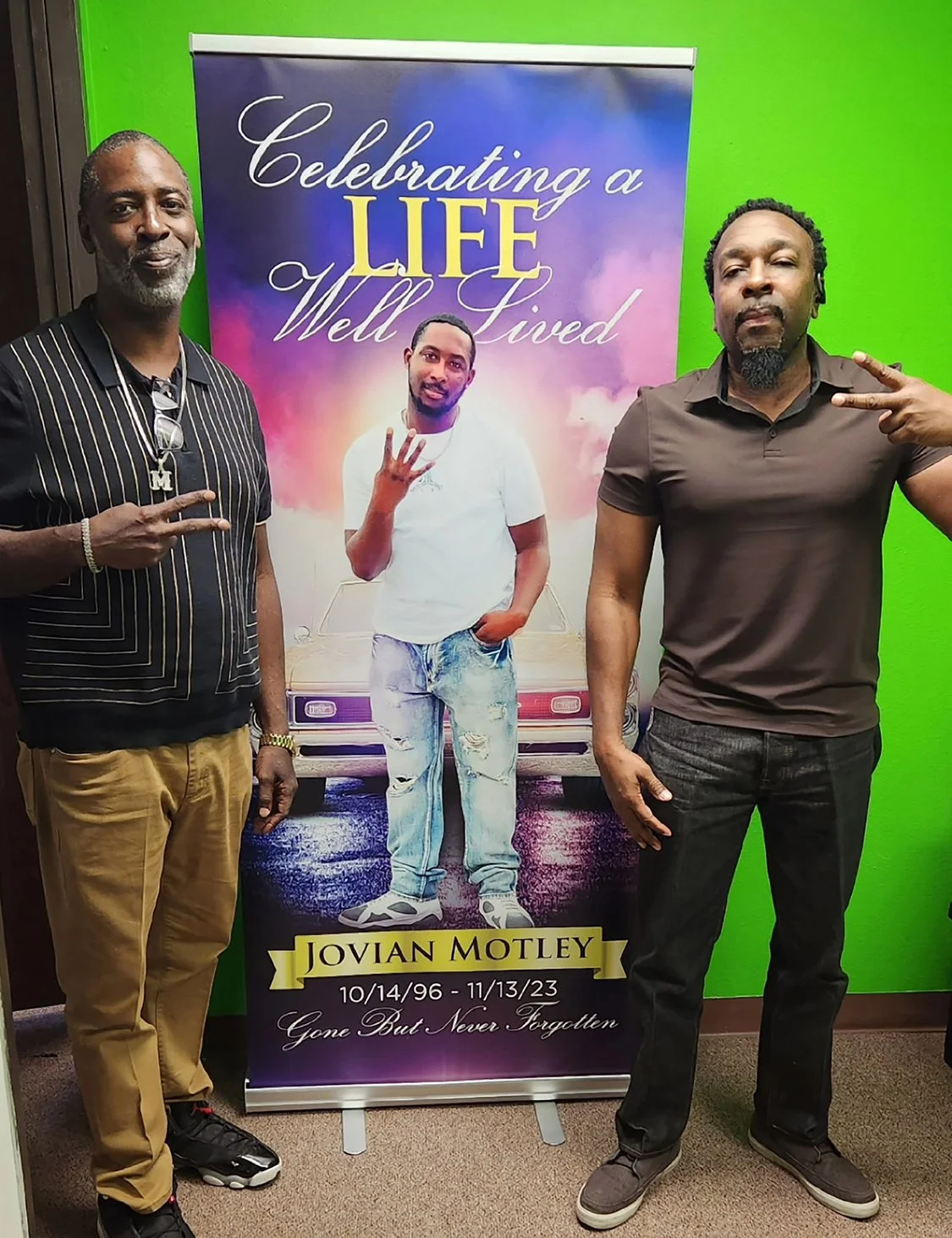 33.5"x80" Step and Repeat Banner – Memorial & Celebration of Life Backdrop Printed in Houston, TX