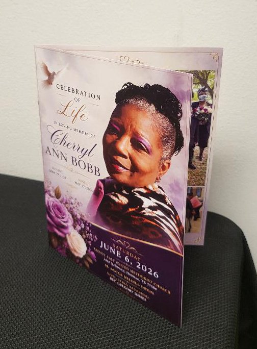 8.5"x11" 8-Page Funeral Program Booklets (Finished Size 8.5"x11" - Flat Size 11"x17" on 100lb Gloss Text Paper - Saddle Stitch) – Custom Obituary Booklets Printed in Houston, TX