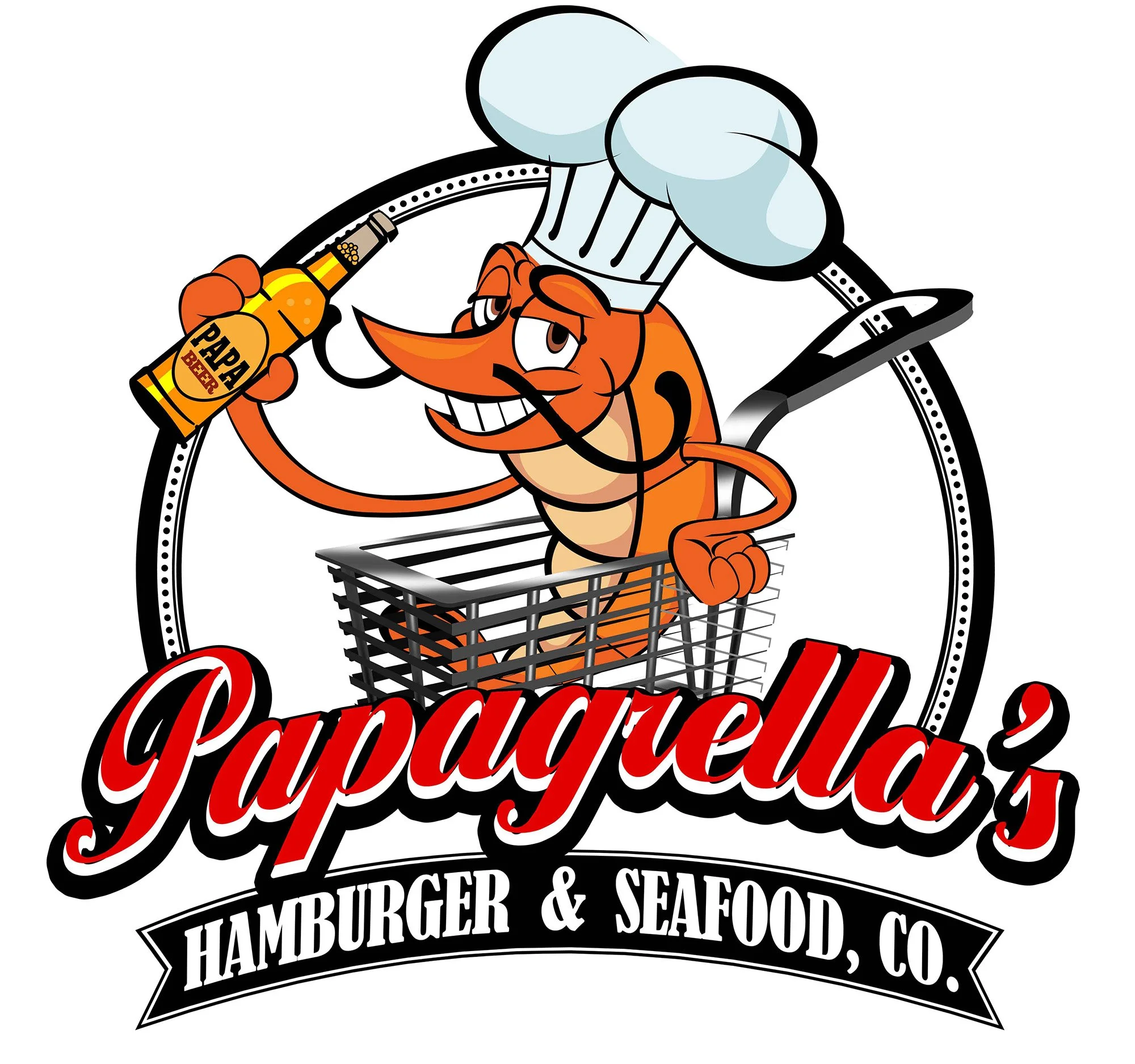 Custom Restaurant Logo Graphic Design – Food Service Mascot & Brand Identity Designed in Houston, TX
