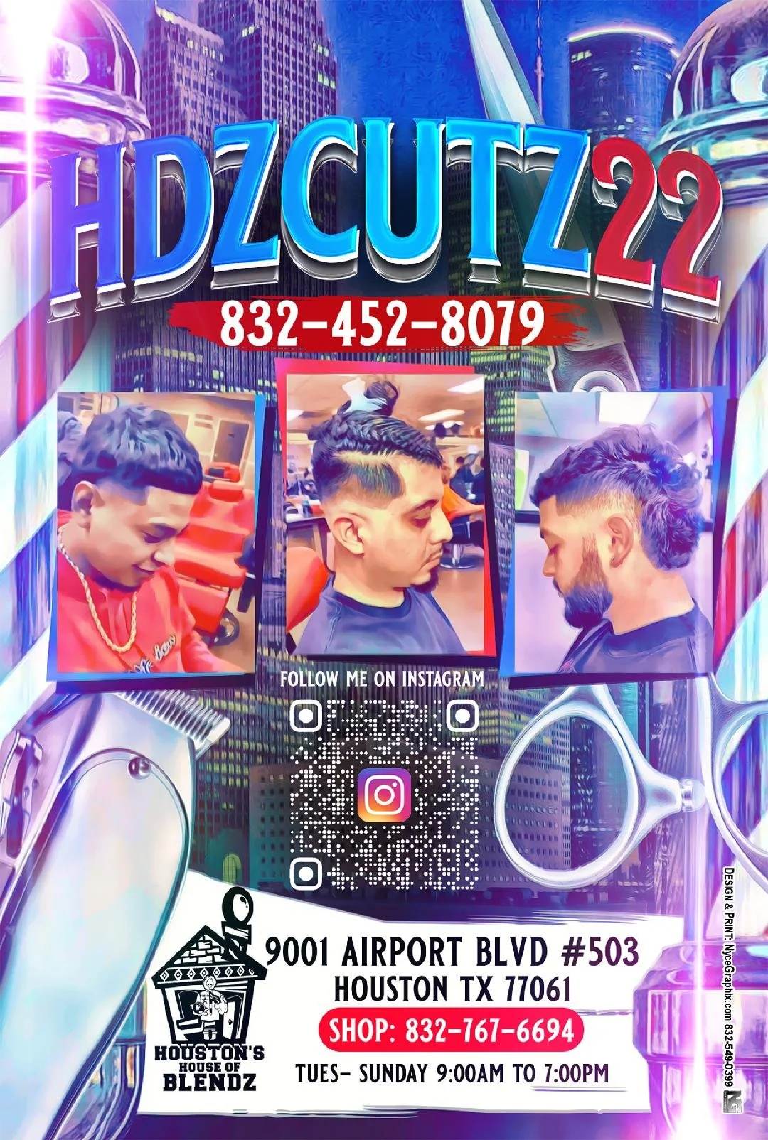 Custom 4x6 Flyer Design (Front Side) – Barbershop Marketing Layout Created in Houston, TX