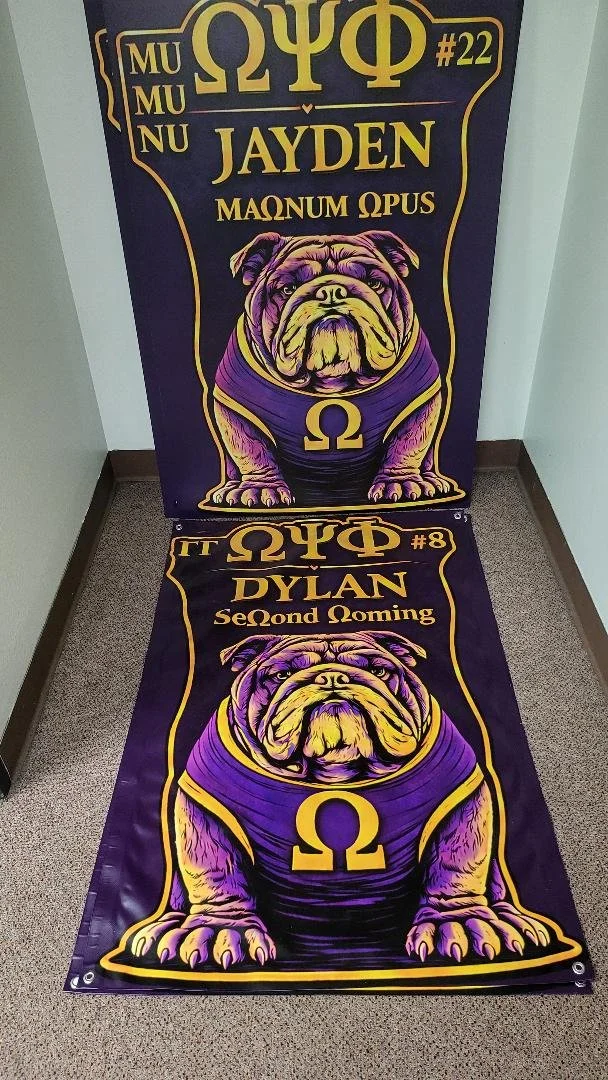 2.8x5 foot Custom Greek Organization Banner & Foam Board – Fraternity Event Display Printed in Houston, TX