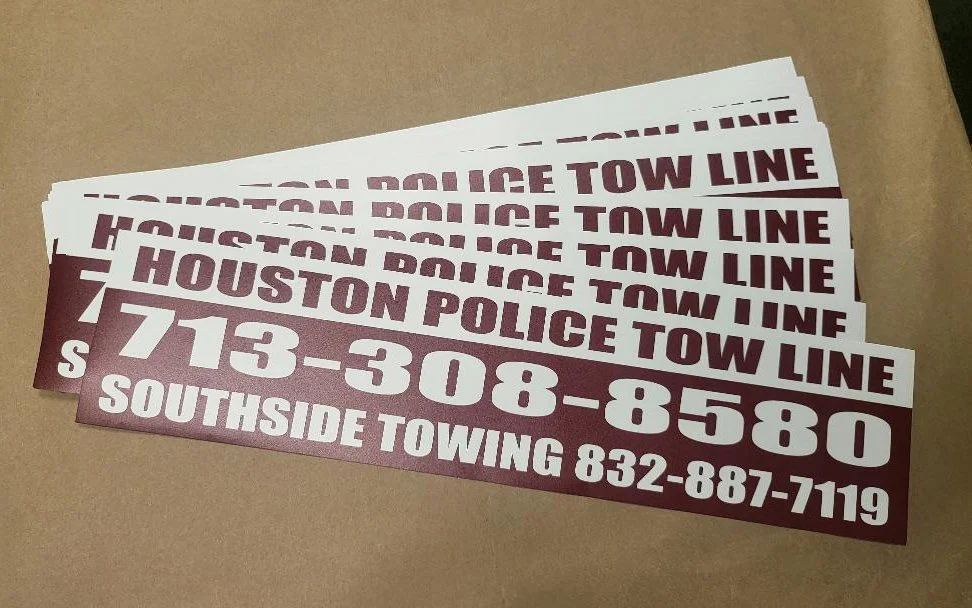 18"x4.25" Custom Heavy Duty Vinyl Decals Stickers – Tow Truck & Commercial Fleet Stickers Printed in Houston, TX