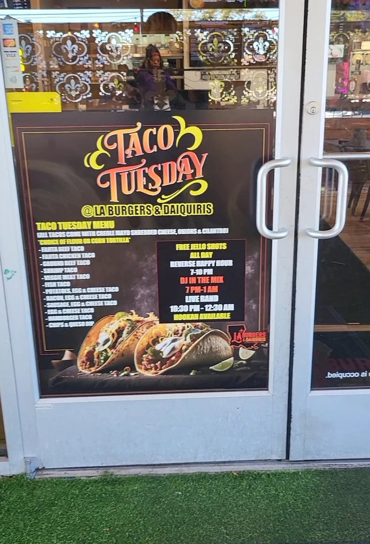 30"x36" Storefront Glass Door Decals – Restaurant & Retail Vinyl Graphics Printed in Houston, TX