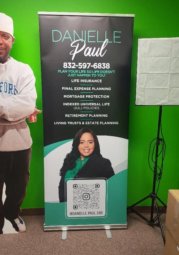 33.5"x80" Retractable Banner – Corporate Business Display Printed in Houston, TX