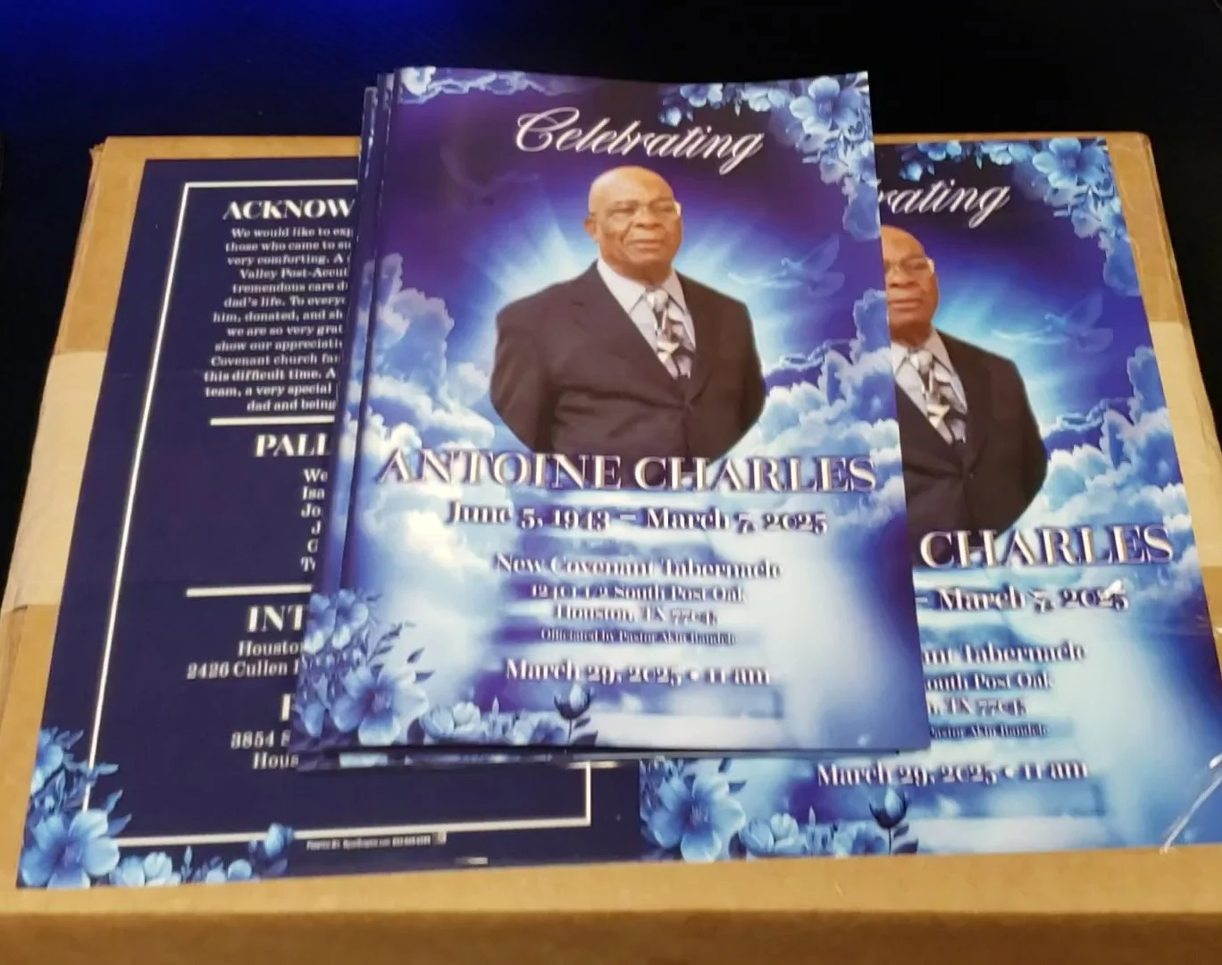 5.5"x8.5" 4-Page Bi-Fold Funeral Program Booklets (Finished Size 5.5"x8.5" - Flat Size 8.5"x11" on 100lb Gloss Text Paper) – Memorial Service Pamphlets Printed in Houston, TX