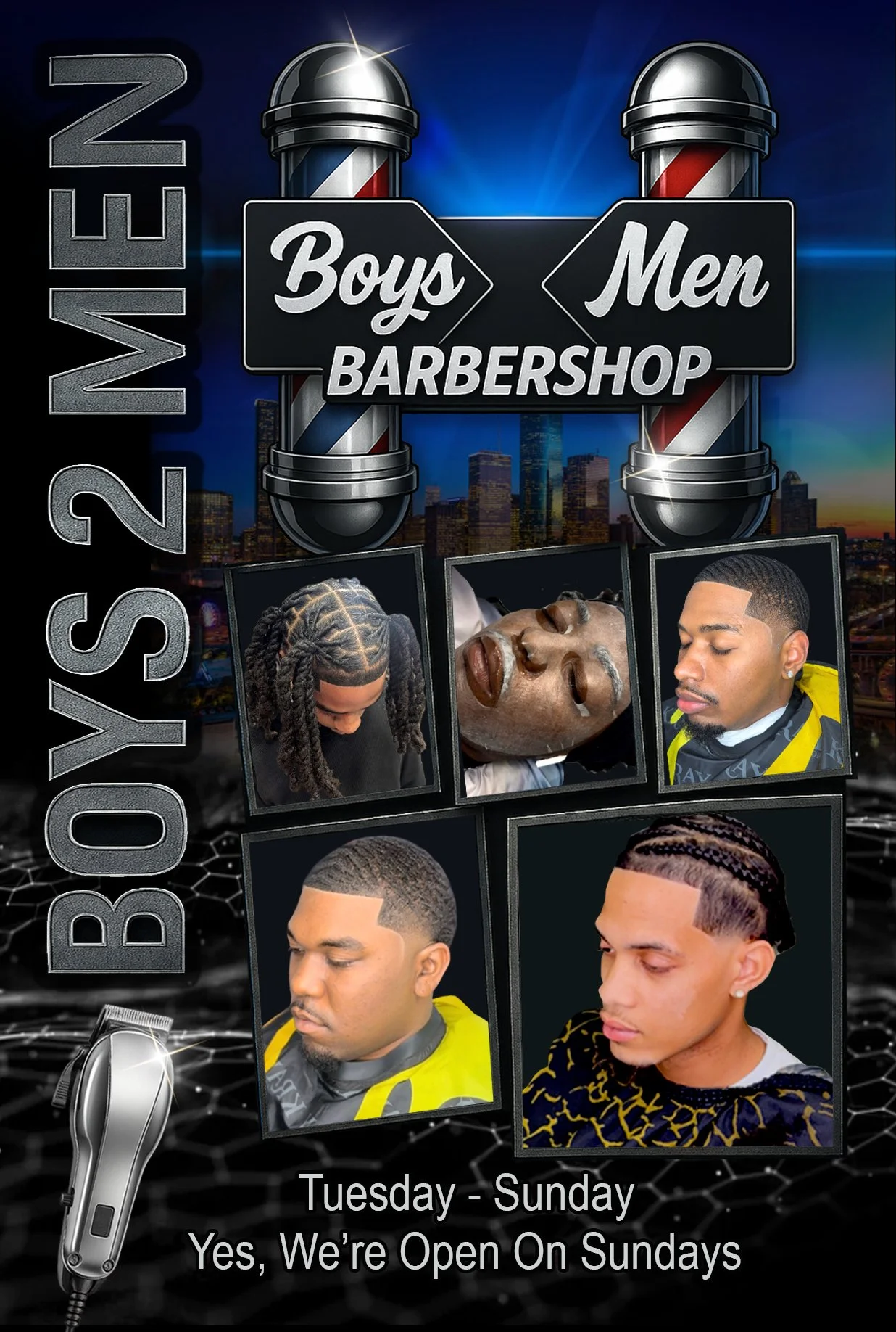 Custom 4x6 Promotional Flyer Design (Front Side) – Barbershop & Salon Marketing Designed in Houston, TX