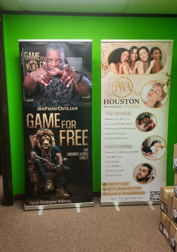 33.5"x80" Retractable Banner – Church / Business Expo & Promo Displays Printed in Houston, TX