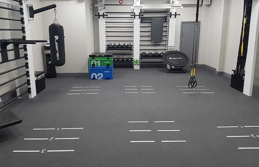 Personal Gym with rubber flooring