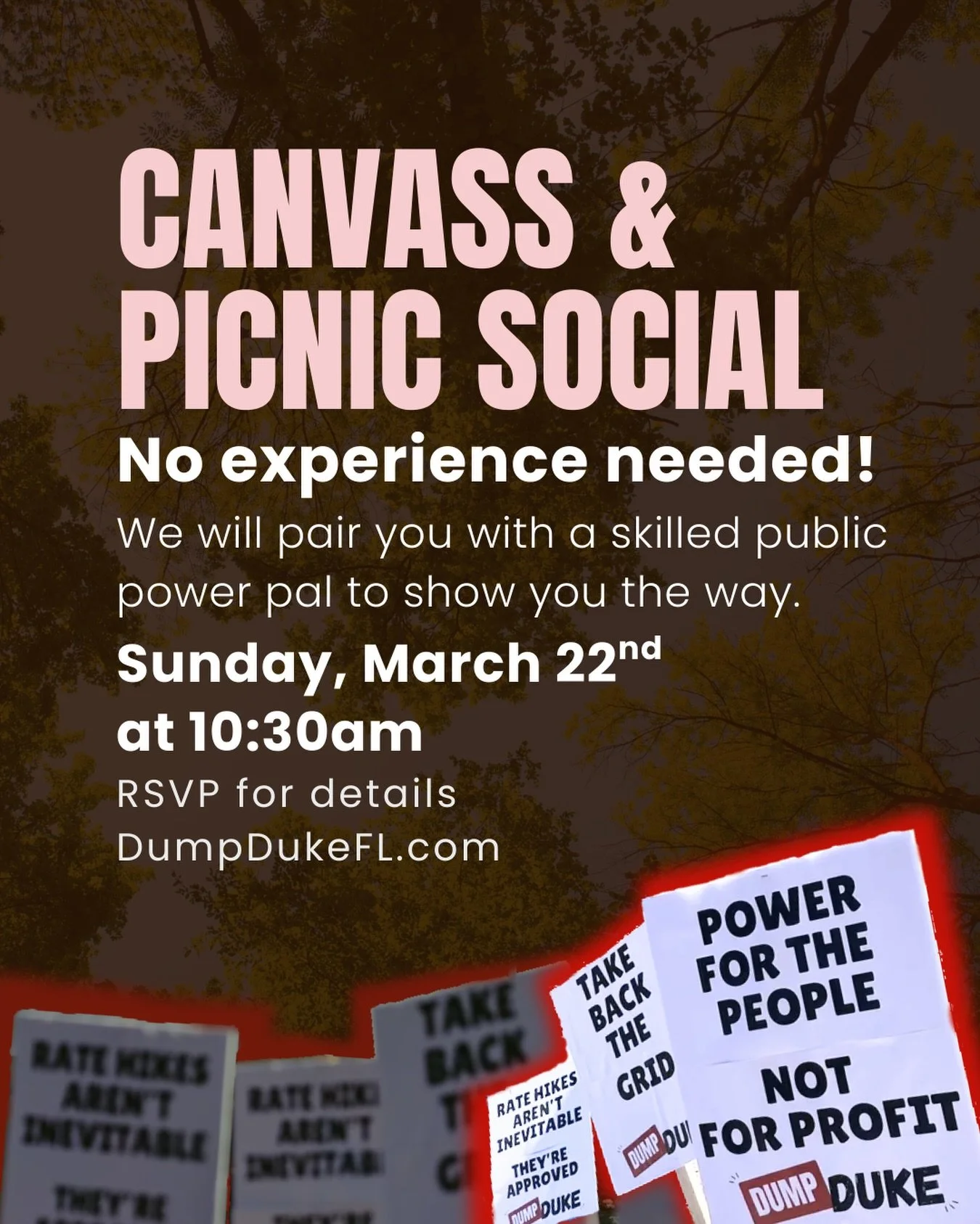 RSVP to join us this Sunday! 

Duke Energy has the money and the monopoly, but we have the people!

🔗 DumpDukeFL.com